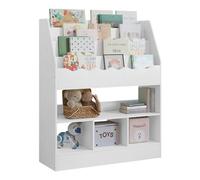WOLTU Bibliothèque Enfant, Rangement Jouet Enfant, à 6 Niveaux, en MDF, Blanc, 83x100x30cm