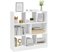 WOLTU Bibliothèque Étagère à Livres 8 Casiers Meuble de Rangement pour Bureau, Blanc 98x30x100cm