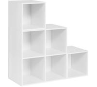 WOLTU Bibliothèque Étagère de Rangement, en Bois d’ingénierie, pour Salon Chambre Bureau, Blanc 90x30x90cm, SK027ws