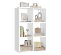 WOLTU Bibliothèque, Étagère Rangement à 3 Niveaux avec 6 Cubes, Meuble Cube, Bibliothèque Blanche pour Bureau/Salon/Chambre d'enfant, SK054ws