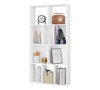 WOLTU Bibliothèque, Étagère Rangement à 4 Niveaux | Meuble avec 10 Compartiments Ouverts, en Bois d’Ingénierie, Blanc, 60x20x120cm