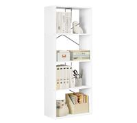WOLTU Bibliothèque, Étagère Rangement | à 4 Niveaux, Pour Salon, Chambre à coucher, Bureau,en Bois d’Ingénierie, Blanc, 60x30x149cm