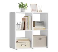 WOLTU Bibliothèque, Meuble Cube, Étagère Rangement avec 4 Cubes, Meuble Rangement pour Salon, Bureau, Chambre d'enfant, en Bois d'Ingénierie,Blanc