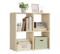 WOLTU Bibliothèque, Meuble Cube | Étagère Rangement avec 4 Cubes, pour Salon, Bureau, en Bois d'Ingénierie, Chêne Clair
