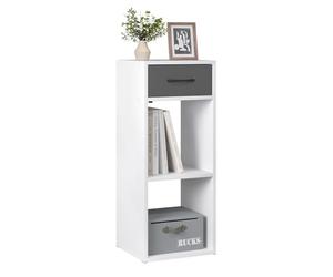WOLTU Bibliothèque, Meuble de Rangement à 3 Niveaux avec Tiroir | Design Cubique Ouvert, pour Bureau, Chambre à Coucher, Salon, Blanc
