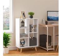 WOLTU Bibliothèque Meuble Étagère -Pieds en Bois - 60x30x95cm - avec rangement 5 Compartiments à Livres pour Salon, Bureau