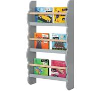 WOLTU Bibliothèque Murale, Étagère de Rangement pour Chambre d'enfants pour Ranger des Livres, 42,5x14,5x80 cm,Jouets en Bois MDF à 3 Niveaux, Gris