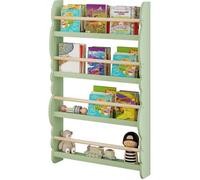 WOLTU Bibliothèque Murale pour Chambre d'enfants, Étagère de Rangement en Bois MDF à 4 Niveaux, 60x14.5x98cm, Vert W0ETT0021