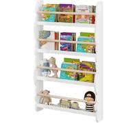 WOLTU Bibliothèque Murale pour Chambre d'enfants, Étagère de Rangement en Bois MDF à 4 Niveaux, 60x14.5x98cm, Blanc KR017