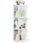 WOLTU Bibliothèque Pivotante Enfants, Étagère à 4 Niveaux pour Livres et Jouets, Étagère pour Chambre d'enfants, Blanc W0ETT0139