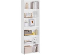 WOLTU Bibliothèque Salon, Étagère Ouverte à 6 Niveaux, Meuble Chambre, 60x180x23,5 cm, Blanc W0ATT0643