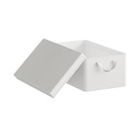 WOLTU Boîte de Rangement Pliable, Panier de Rangement en Tissu Non-Tissé, avec Poignées et Couvercle, pour Vêtements et Jouets, Blanc, 48x29x20cm