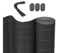 WOLTU Brise-vue occultant PVC 400x90 cm, canisse osier palissade exterieur Résistant aux UV et aux intempéries, pour jardin, terrasse, balcon, Gris