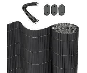WOLTU Brise-vue occultant PVC 500x160 cm, canisse osier palissade exterieur Résistant aux UV et aux intempéries, pour jardin, terrasse, balcon, Gris