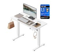 WOLTU Bureau Assis Debout Électrique, Réglable en Hauteur, 100x48, Blanc