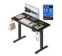 WOLTU Bureau Assis Debout Électrique, Réglable en Hauteur, 100x48, Noir