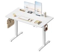 WOLTU Bureau Assis Debout Électrique, Réglable en Hauteur, 140x60, Blanc