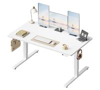 WOLTU Bureau Assis Debout Électrique, Réglable en Hauteur, 160x75, Blanc