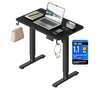 WOLTU Bureau Assis Debout Électrique, Réglable en Hauteur, 80x48, Noir