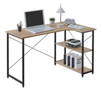 WOLTU Bureau d'angle en L- Table de d'ordinateur en bois et acier - Noir et chêne clair