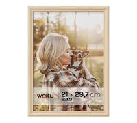 WOLTU Cadre de Photo en Bois Artos Style Façade en Verre,A4 21x29,7cm,Nature BRU9894nt