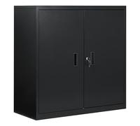 WOLTU Caisson Bureau, Armoire Bureau Métallique, Caisson de Rangement Verrouillable, avec Étagère Réglable, Meuble Rangement, Noir