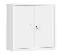 WOLTU Caisson Bureau, Armoire Bureau Métallique, Caisson de Rangement Verrouillable, avec Étagère Réglable, Meuble Rangement, Blanc