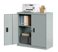 WOLTU Caisson Bureau Verrouillable, Armoire Bureau Métallique, avec Étagère Réglable, 90x40x92cm, Gris W0ATT0598