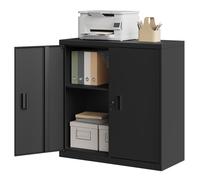 WOLTU Caisson Bureau Verrouillable, Armoire Bureau Métallique, avec Étagère Réglable, 90x40x92cm, Noir W0ATT0597
