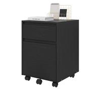 WOLTU Caisson de Bureau - 2 Tiroirs - Armoire sur roulettes en Bois - 40x40x56cm - Noir W0ATT0938
