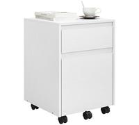 WOLTU Caisson de Bureau avec 2 Tiroirs,Blanc, 40x40x56cm | Armoire à Dossiers sur Roulettes, Meuble de Rangement pour Documents A4