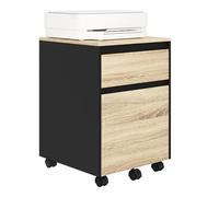 WOLTU Caisson de Bureau avec 2 Tiroirs, Chêne Clair, 40x40x56cm | Armoire à Dossiers sur Roulettes, Meuble de Rangement pour Documents A4