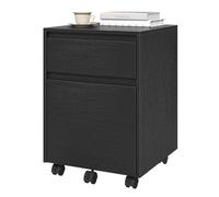 WOLTU Caisson de Bureau avec 2 Tiroirs,Noir, 40x40x56cm | Armoire à Dossiers sur Roulettes, Meuble de Rangement pour Documents A4