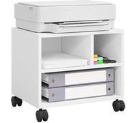 WOLTU Caisson de Bureau sur roulettes, Support d'Imprimante Mobile, Chariot Amovible pour Dossiers, 40x30x35 cm, Blanc W0ATT0118