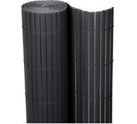 WOLTU Brise-vue occultant PVC 500x90 cm, canisse osier palissade exterieur Résistant aux UV et aux intempéries, pour jardin, terrasse, balcon, Gris