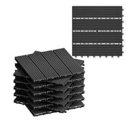 WOLTU Carrelage de Sol E×térieur WPC, Anthracite(11 pièces / 1 m²)