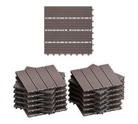 WOLTU Carrelage de Sol E×térieur WPC, Brun(22 pièces / 2 m²)