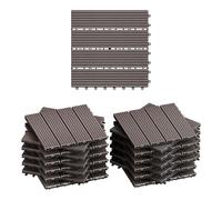 WOLTU Carrelage de Sol E×térieur WPC, Café(22 pièces / 2 m²)