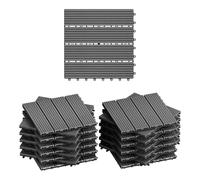 WOLTU Carrelage de Sol E×térieur WPC, Gris(22 pièces / 2 m²)