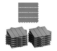WOLTU Carrelage de Sol E×térieur WPC, Gris Clair(22 pièces / 2 m²)