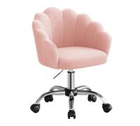 WOLTU Chaise Bureau, Chaise Coiffeuse, Design Pétale, Bouclette, Rose