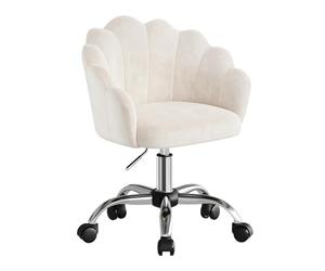 WOLTU Chaise Bureau, Chaise Coiffeuse, Design Pétale, Velours, Beige