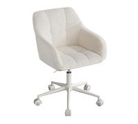 WOLTU Chaise Bureau, Chaise Coiffeuse, Ergonomique, Siège Rembourré et Pivotant, Hauteur Réglable, en Velours côtelé, Beige