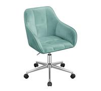 WOLTU Chaise Bureau, Chaise Coiffeuse, Ergonomique, Siège Rembourré et Pivotant, Hauteur Réglable, en Velours, Turquoise, BS145ts