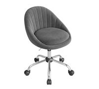WOLTU Chaise Bureau, Chaise Coiffeuse Pivotante, Siège Rembourré avec Double Coussin, Réglable en Hauteur, pour Bureau, Chambre, en Velours, Gris foncé, BS167dgr
