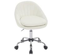 WOLTU Chaise Bureau, Chaise Coiffeuse Pivotante, Siège Rembourré avec Double Coussin, Réglable en Hauteur, pour Bureau, Chambre, en Velours, Beige, BS167cm
