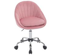 WOLTU Chaise Bureau, Chaise Coiffeuse, Pivotante, Siège Rembourré avec Double Coussin, Réglable en Hauteur, pour Bureau, Chambre, en Velours, Rose, BS167rs