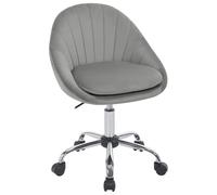 WOLTU Chaise de Bureau Ergonomique Pivotante - Siège Rembourré Avec Double Coussin, Réglable en Hauteur, Pour Bureau, Chambre - Coiffeuse en Velours Gris Clair BS167hgr