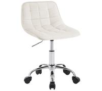 WOLTU Chaise Bureau en Velours Pivotante, Tabouret Coiffeuse Rembourrée avec Dossier, Réglable en Hauteur, Crème W0ATT0406