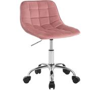 WOLTU Chaise Bureau en Velours Pivotante, Tabouret Coiffeuse Rembourrée avec Dossier, Réglable en Hauteur, Rose W0ATT0404